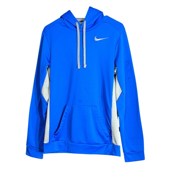Nike Mens Size Small Therma-FIT Hoodie Blue Gray Pullover Swoosh Athletic Active - Picture 2 of 15